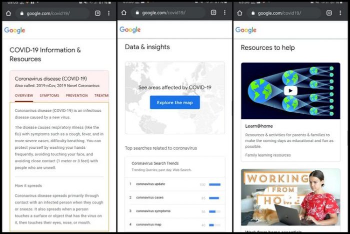 Google COVID-19 Information & Resources