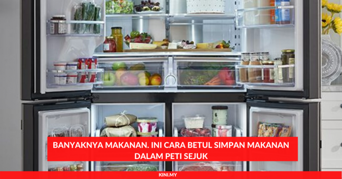 Banyaknya Makanan Ini Cara Betul Simpan Makanan Dalam Peti Sejuk