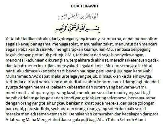 doa terawih