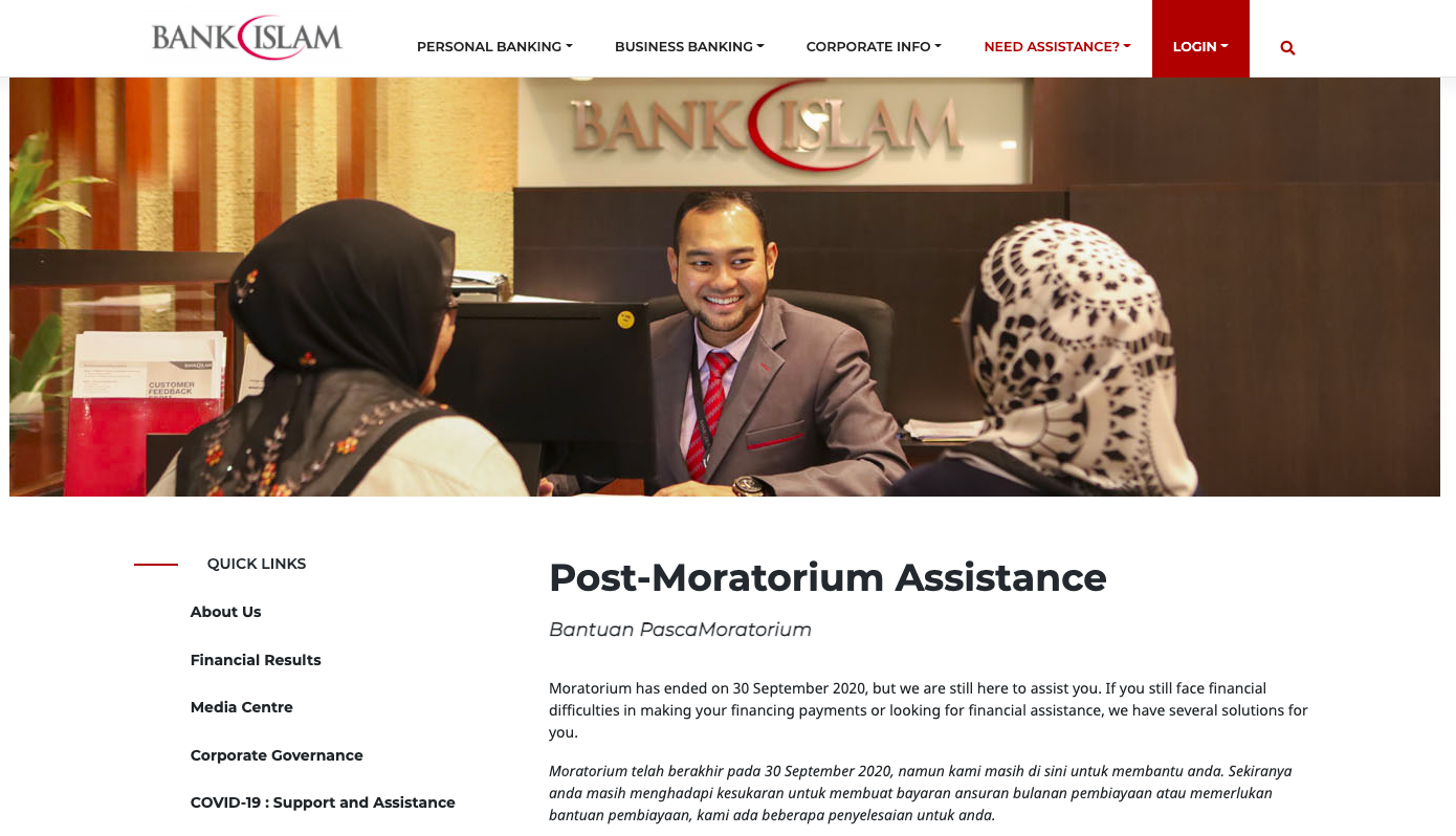 Lanjut Moratorium Bank Islam Bagi Golongan B40, M40 & Perusahaan Mikro
