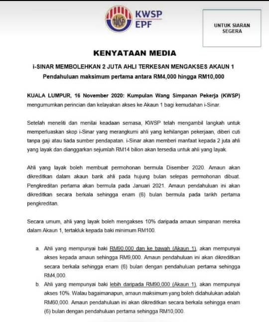 i-Sinar : Pendahuluan Maksimum Pertama RM4,000 Hingga RM60,000 Bersyarat
