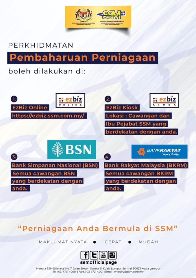 Renew SSM Online di ezBiz, BSN Dan Bak Rakyat. Ikuti Cara Yang Dikongsikan Ini