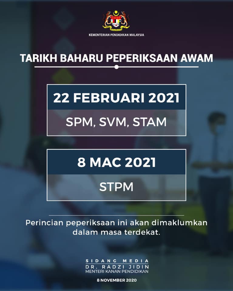 Infografik : Pengoperasian Sekolah Dan Tarikh Baharu Peperiksaan Awam