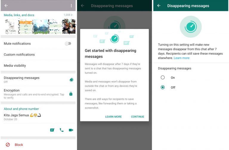 Whatsapp Telah Update Untuk Padam Sendiri Mesej Dalam Tempoh 7 Hari