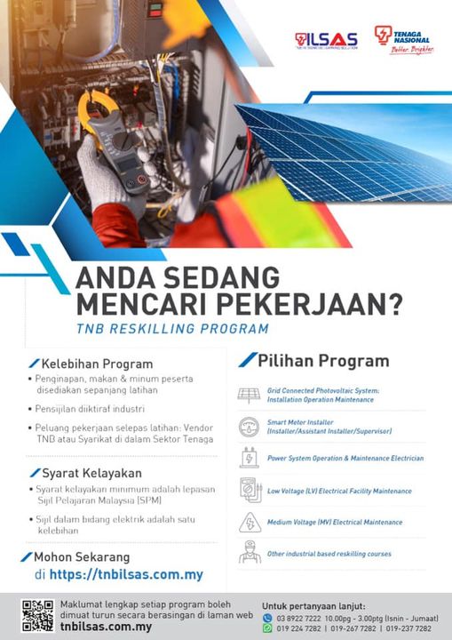 Peluang Kerjaya Melalui TNB Reskilling Program. Mohon & Semak Kelayakan Anda Sekarang