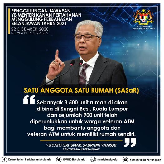 Rumah SASaR ATM: 7374 Rumah Mampu Milik ATM Akan Dibina