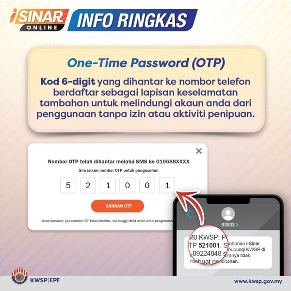 iSinar: Hati-Hati Jika Terima SMS OTP Tetapi Tidak Pernah Buat Permohonan