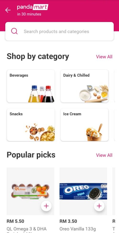 Kini, Beli Barang Runcit Dengan Pandamart Pula