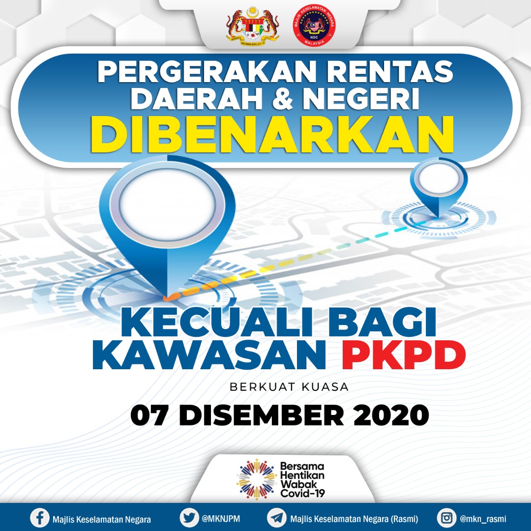 Tiada Sekatan Rentas Daerah / Negeri & Had Penumpang Di Negeri Yang Dilanjutkan PKPB