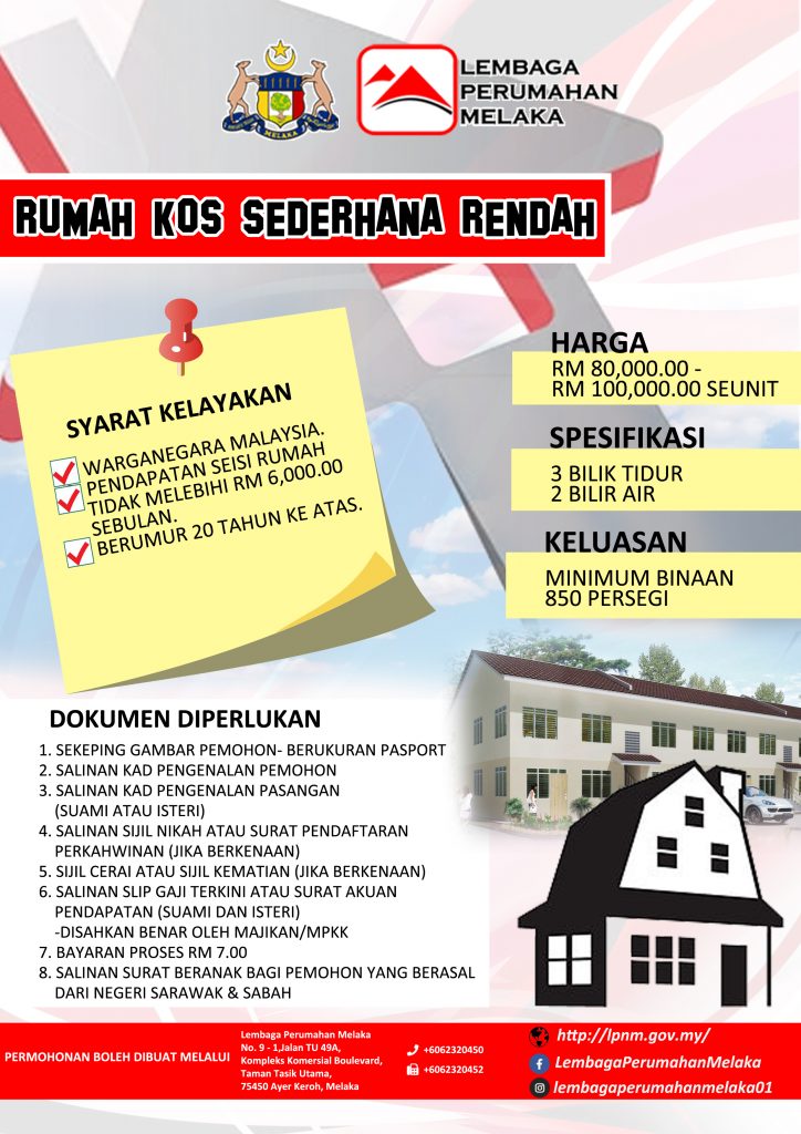 6 Kategori Rumah Mampu Milik Melaka, LPNM. Semak Syarat Kelayakan Disini