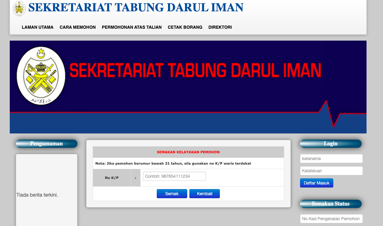 Bantuan Penyakit Kronik, Musibah & Kebajikan STDI Melalui Tabung Darul Iman