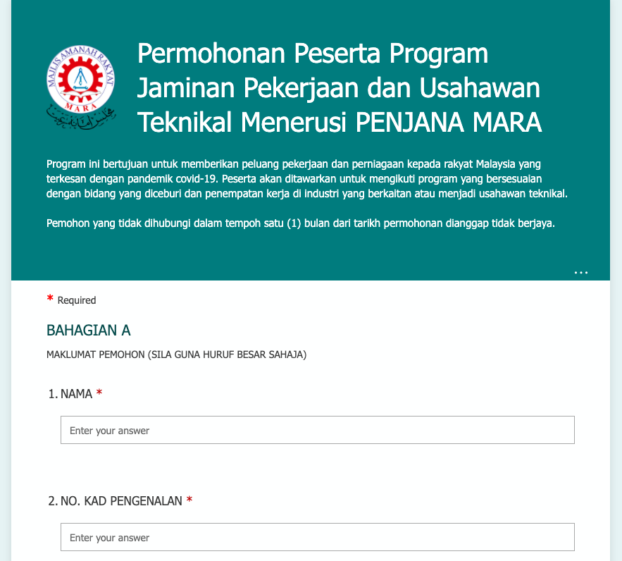 Cara Mohon PenjanaKerjaya MARA 2021 & Semak Syarat Kelayakan Disini