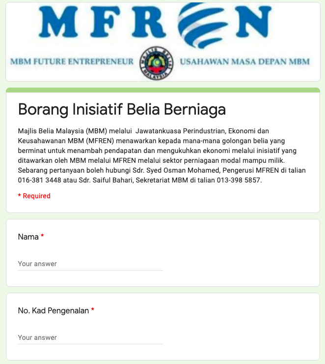 RM15,000 Bantuan Modal Inisiatif Belia Berniaga Majlis Belia Malaysia