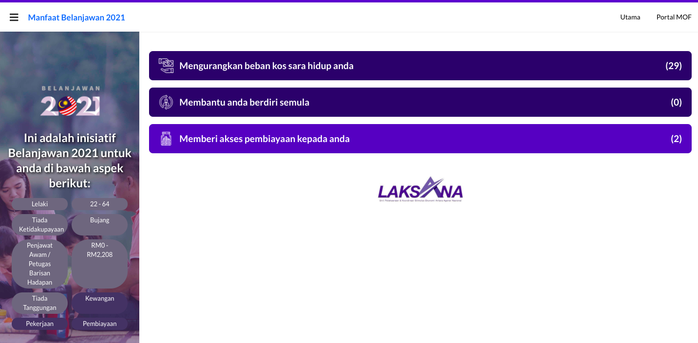 Buat Semakan Kelayakan Bantuan Kerajaan Melalui Portal Manfaat