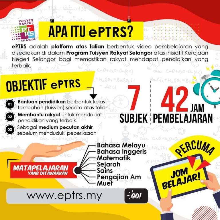 Program Tuisyen Rakyat Selangor, Ini Cara Daftar & Login ePTRS