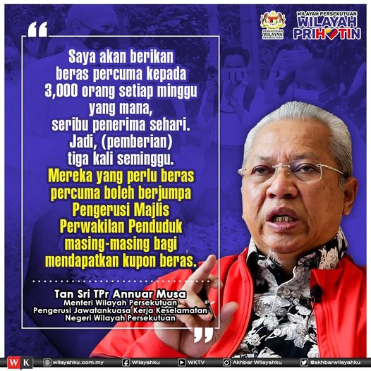 5750 Kampit Beras Percuma Setiap Minggu Untuk Golongan B40