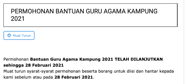 Bantuan Guru Agama Kampung Lembaga Zakat Negeri Kedah. Mohon Sekarang