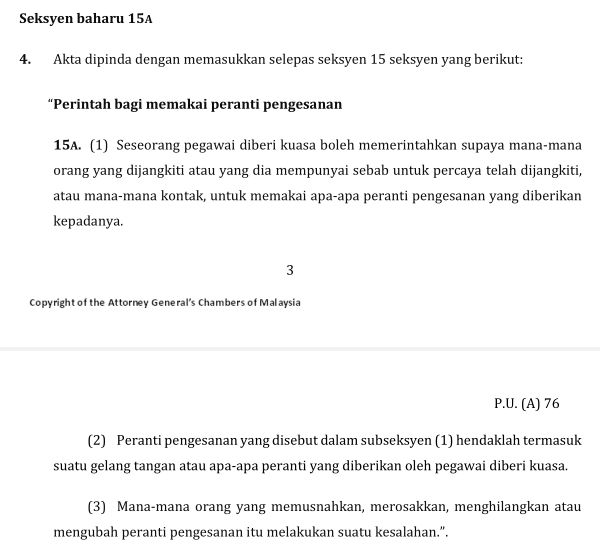 Pesakit Covid-19 PUI, PUS Pakai Peranti Pengesan Mulai 11 Mac 2021