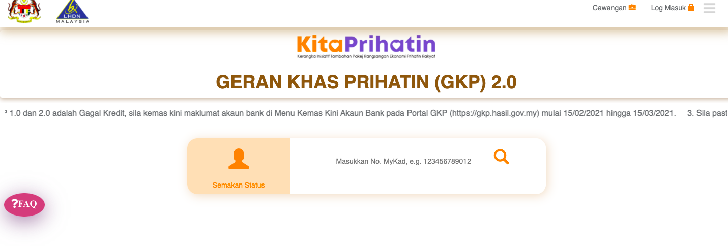 Cara Membuat Semakan Bayaran GKP Tambahan RM1,000 & RM500