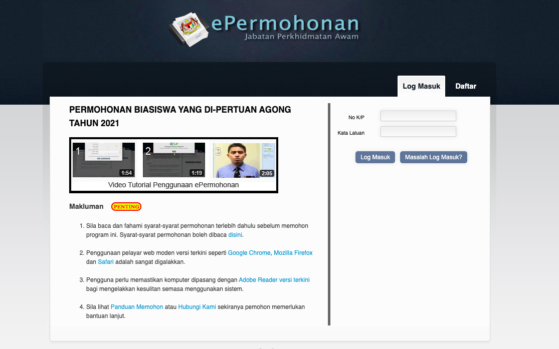 Semak Cara Mohon Biasiswa Yang Di-Pertuan Agong Tahun 2021 JPA Disini. Mohon Sebelum 9 April 2020