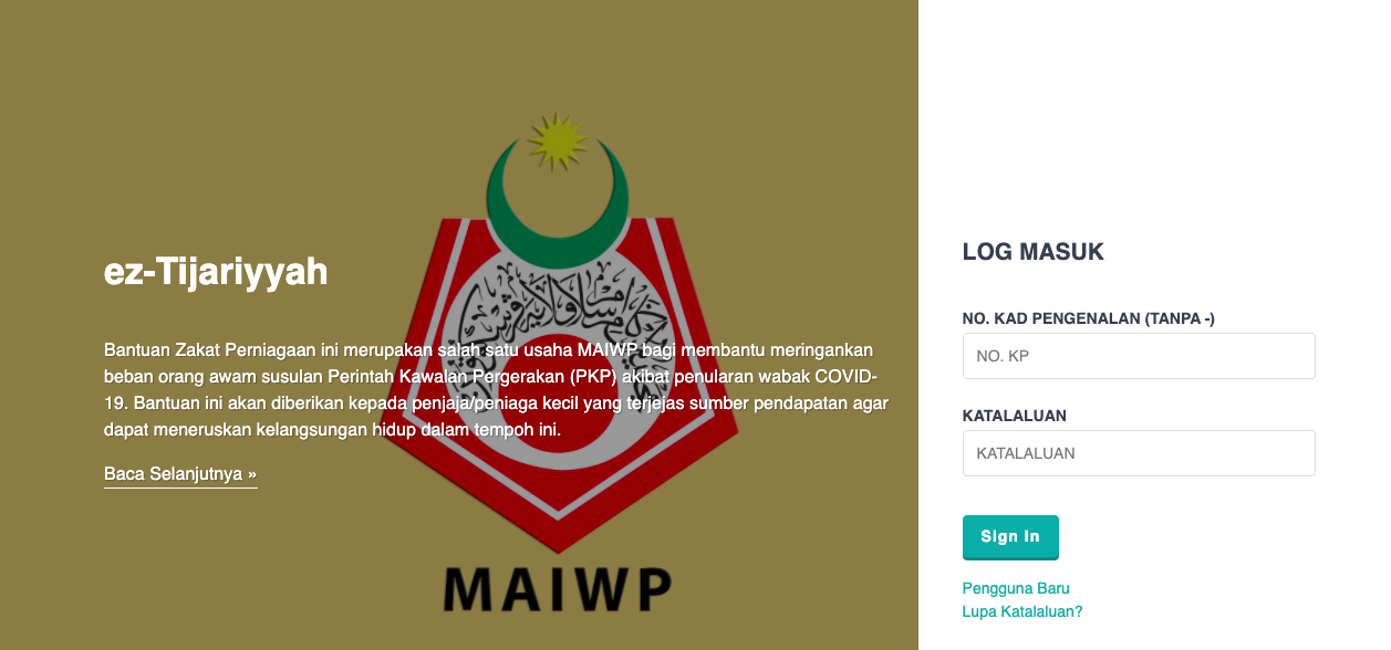 Cara Mohon Bantuan Usahawan Musa'adah Tijariyyah MAIWP 2021