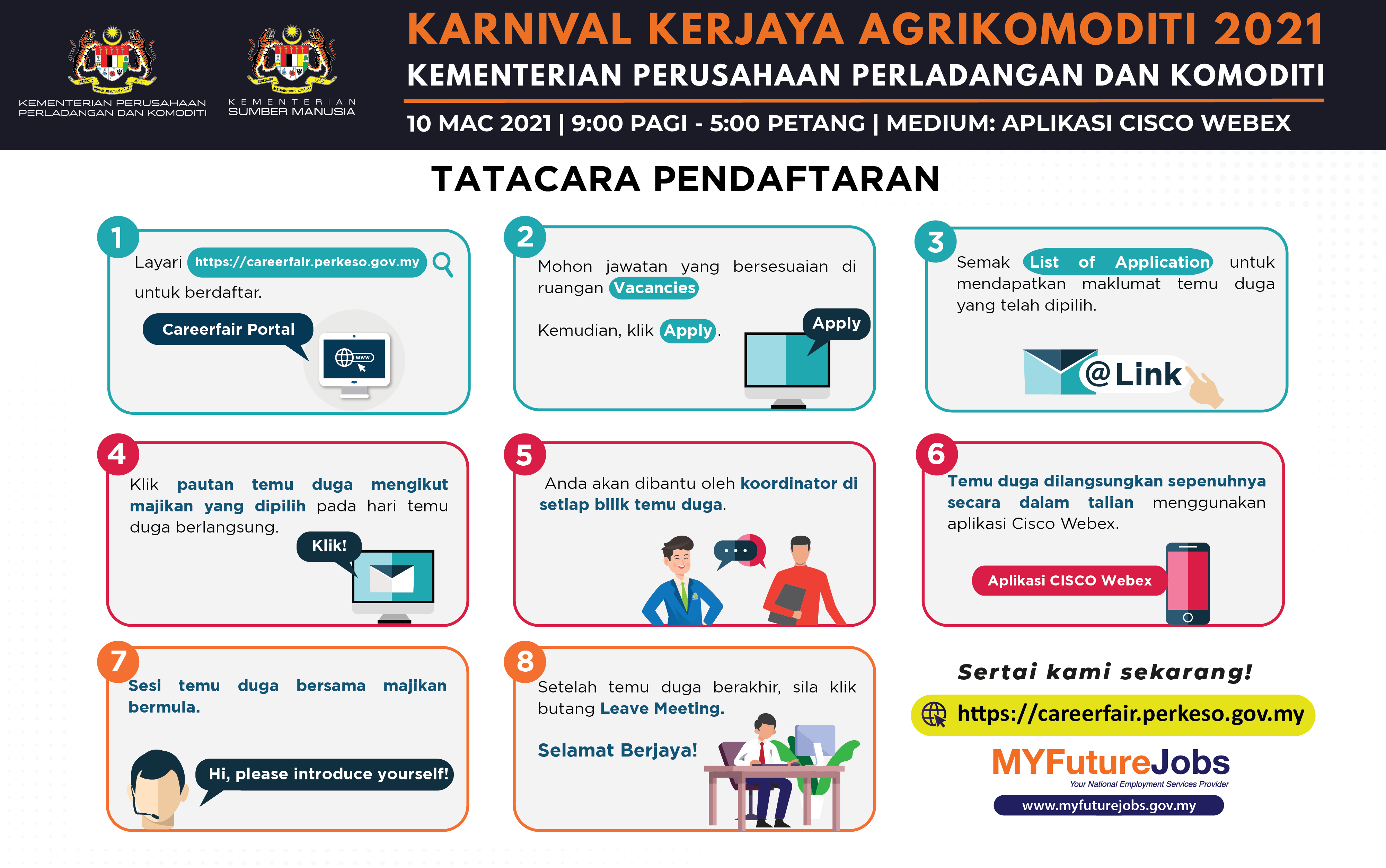 Karnival Kerjaya Agrikomoditi 2021, MyFutureJobs PERKESO. Lebih 500 Kekosongan Jawatan Menanti Anda