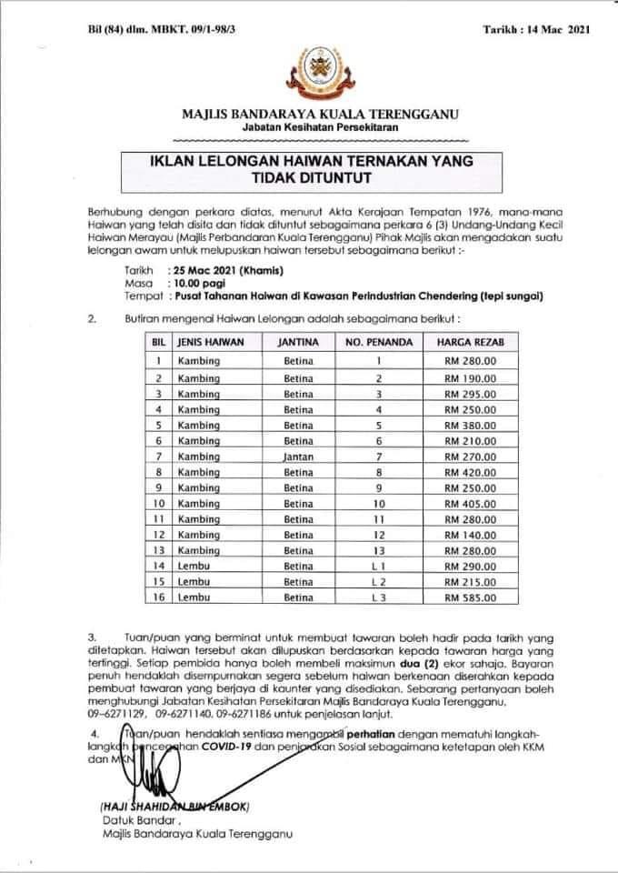 Nak Lembu & Kambing Murah? Dapatkan Melalui Lelongan Haiwan Ternakan Yang Tidak Dituntut