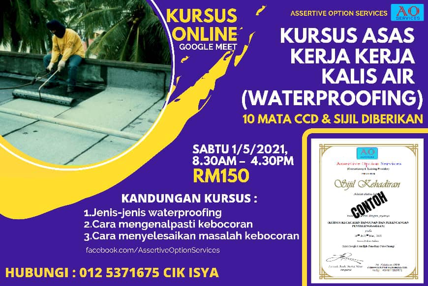 Pendaftaran Kursus Mata CCD Secara Online Buat Kontraktor 