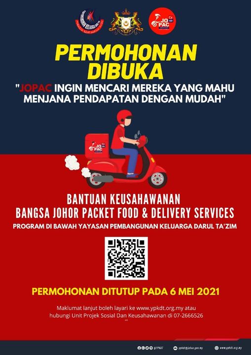 Cara Mohon Bantuan Keusahawanan Bangsa Johor Packet Food & Delivery Services (JOPAC)