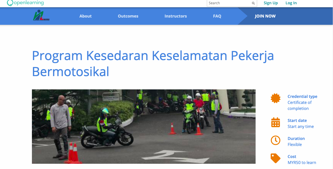 Percuma!Program Latihan Atas Talian Induksi Keselamatan Pemanduan Berhemah Industri E-Hailing NIOSH