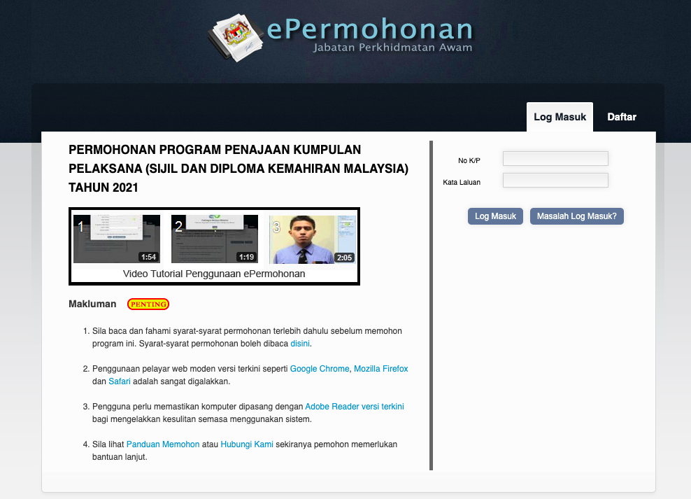 Program Penajaan Kumpulan Pelaksana Perkhidmatan Awam Persekutuan PPKP 2021. Semak Syarat Kelayakan Disini