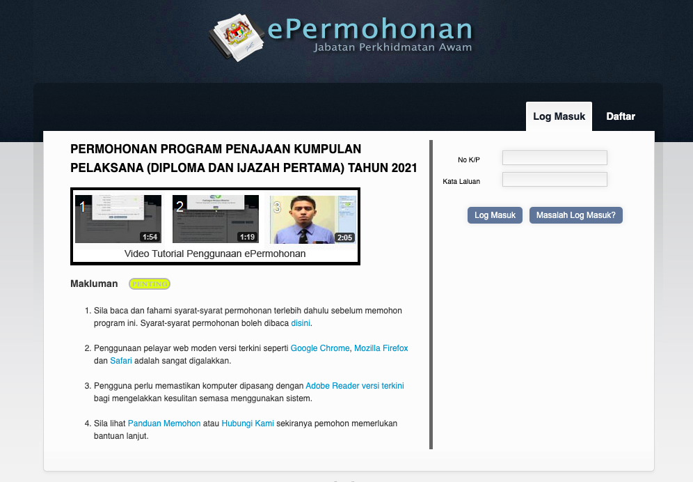 Program Penajaan Kumpulan Pelaksana Perkhidmatan Awam Persekutuan PPKP 2021. Semak Syarat Kelayakan Disini