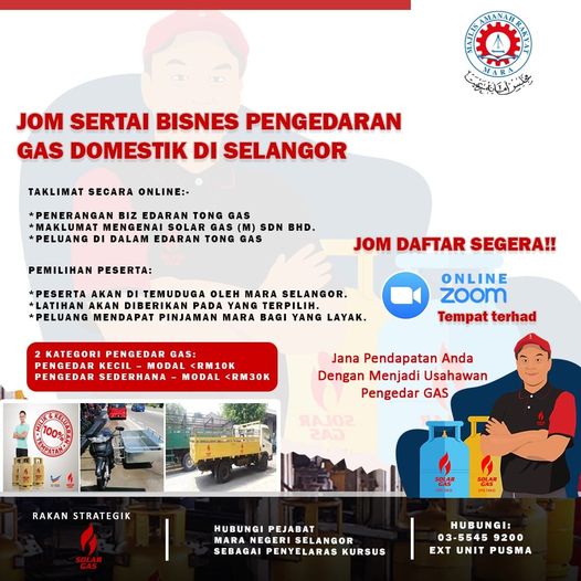 Cara Mohon Program Usahawan Pengedar Gas Domestik, Pejabat MARA Negeri Selangor