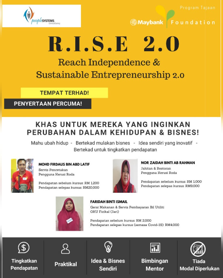 Cara Mohon Kursus Keusahawanan Komuniti OKU & Ibu Tunggal Anjuran Yayasan Maybank