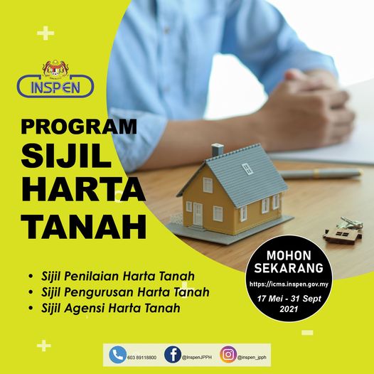 Permohonan Pengambilan Pelajar Baharu Program Sijil Harta Tanah INSPEN Sesi 2021/2022 Dibuka. Semak Syarat Kelayakan Disini