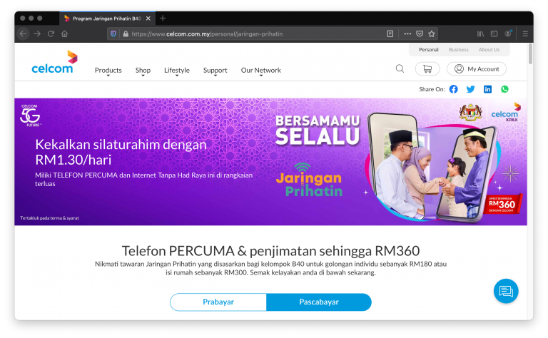 Pendaftaran Program Jaringan Prihatin B40, Ini Cara-Caranya Mengikut Syarikat Telco