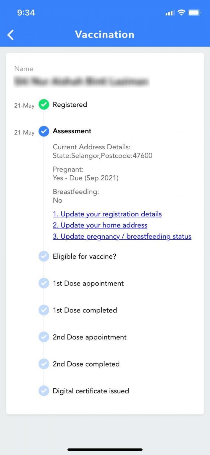 Ciri Baharu Pada MySejahtera Mudahkan Ibu Hamil & Menyusukan Anak Untuk Urusan Vaksinasi