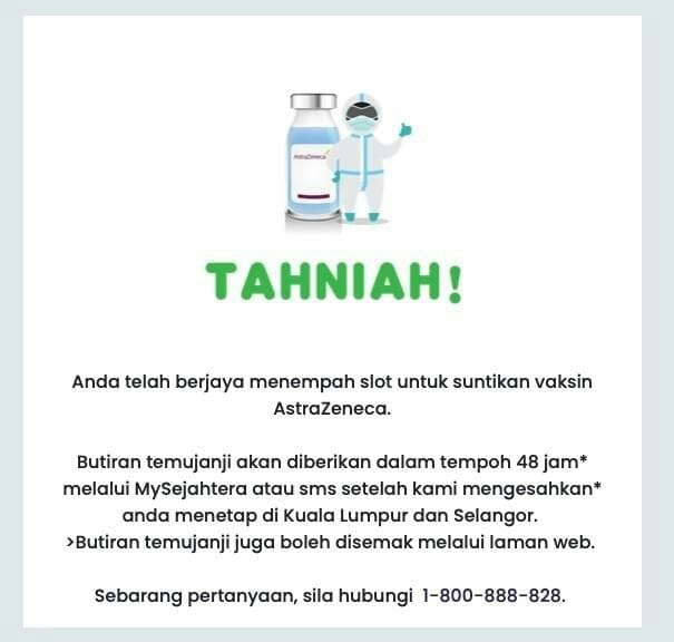 Pendaftaran Untuk Vaksin AstraZeneca Fasa 2 Senarai Menunggu & Warga Emas Akan Dibuka Mulai 23 Mei 2021