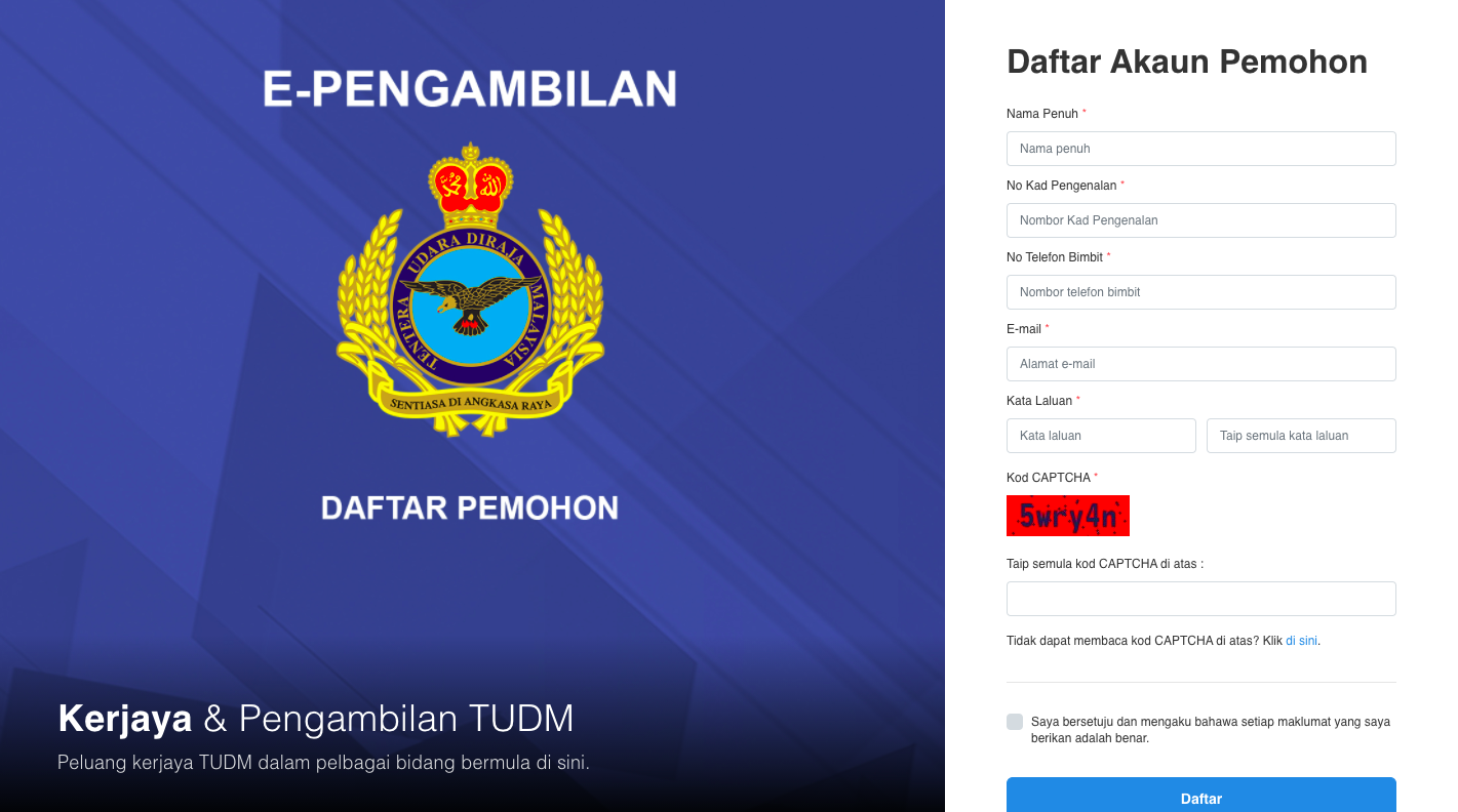Terbang Di Awan Biru Bersama TUDM. Jom Sertai TUDM & Mohon Secara Online Sahaja Sebelum Tarikh Tutup