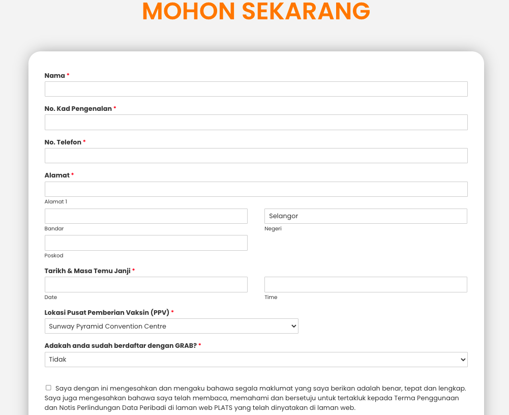 RM20 Rebat Pengangkutan Ke Pusat Vaksin Bagi Pengguna Grab Warga Emas Di Selangor. Semak Cara Mohon Disini