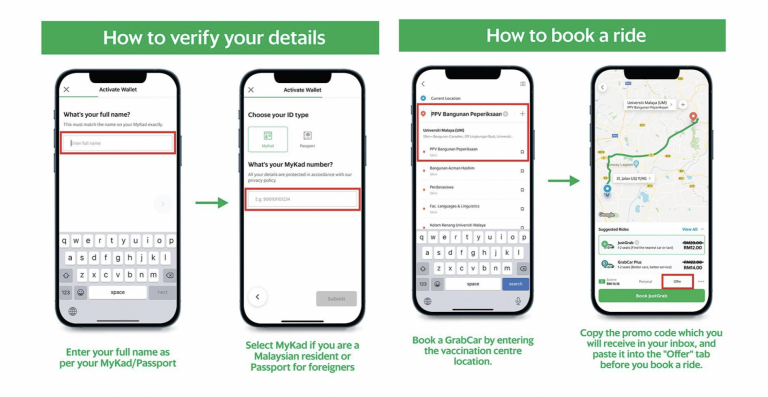 Diskaun Eksklusif Untuk Warga Emas Janji Temu Vaksinasi, Promosi Pengangkutan Grab & Ini Cara Tempah