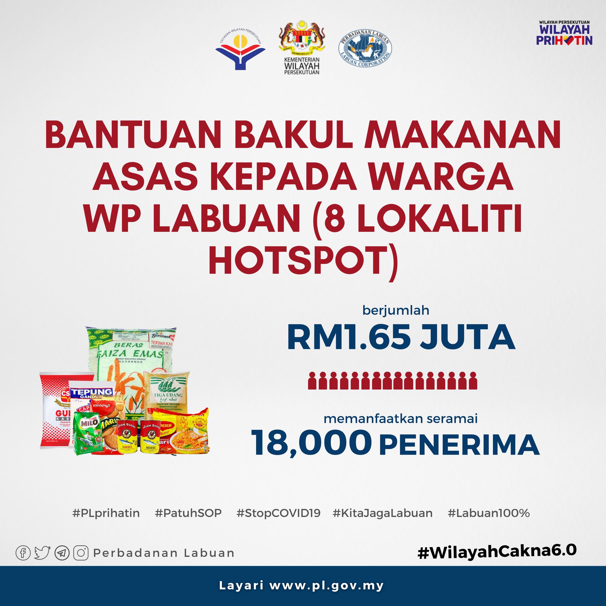 5 Bantuan Tambahan Kementerian Wilayah Persekutuan Untuk Kawasan PKPD & Luar PKPD WP Labuan, RM500 Untuk Pelbagai Golongan