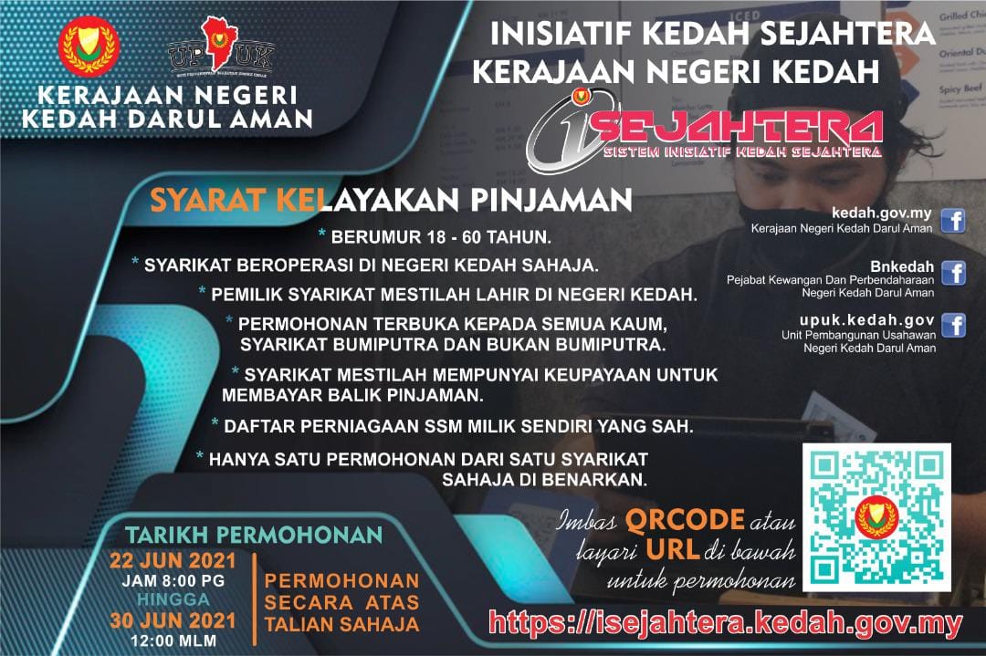 RM5,000 Skim Pinjaman Mikro Kredit Sejahtera Covid-19 Negeri Kedah 2.0 Secara Online. Ini Syarat Permohonan