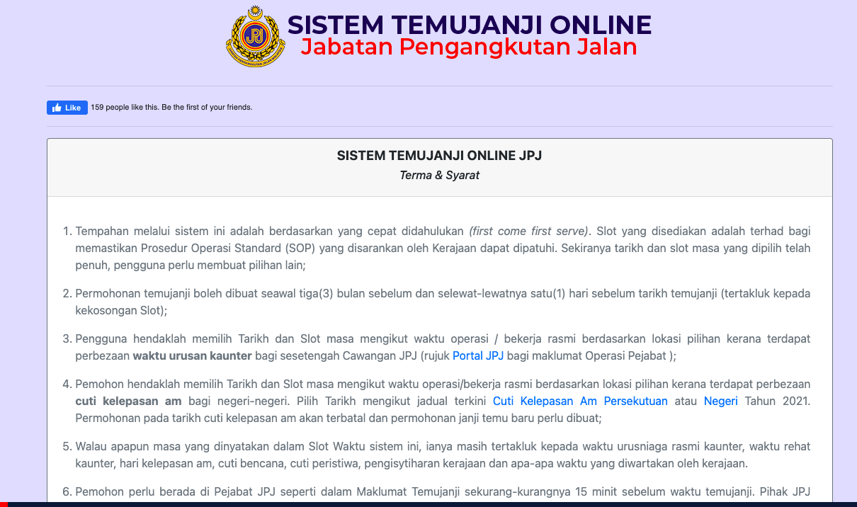 Kedah online temujanji jpj Urusan JPJ
