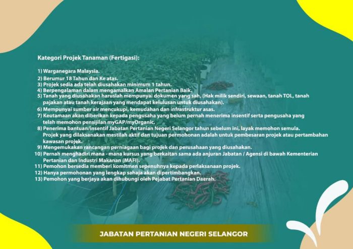 Syarat Mohon Projek Pembangunan Pertanian Negeri Selangor Imbas