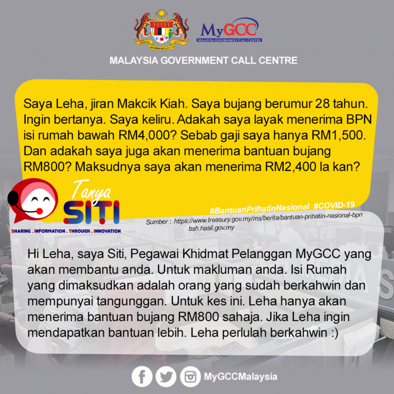 Berapa Jumlah Bantuan Pemohon Bujang Berumur 28 Tahun Bergaji RM1500