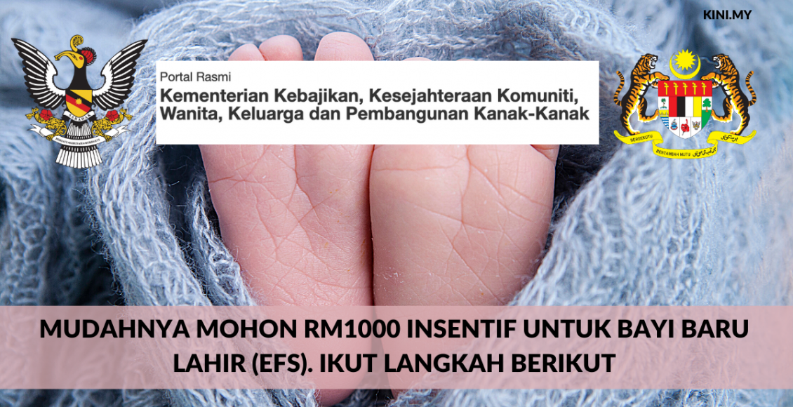 Mudahnya Mohon RM1000 Insentif Untuk Bayi Baru Lahir (EFS). Ikut Langkah Berikut