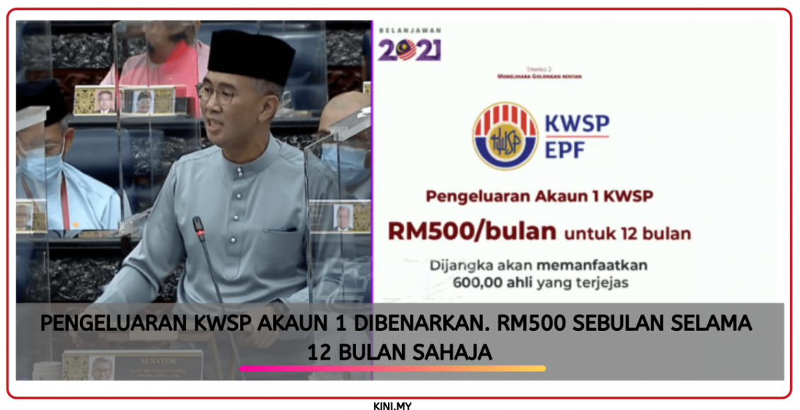 Pengeluaran KWSP Akaun 1 Dibenarkan. RM500 Sebulan Selama 12 Bulan Sahaja