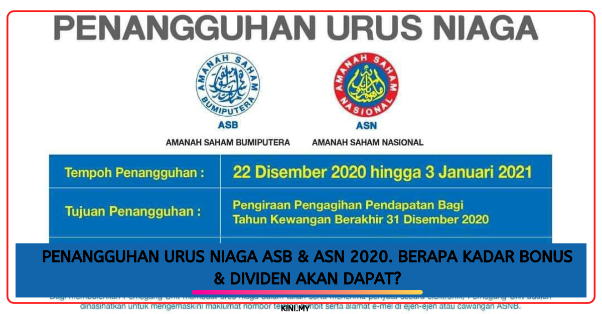 Penangguhan Urus Niaga ASB & ASN 2020. Berapa Kadar Bonus ...