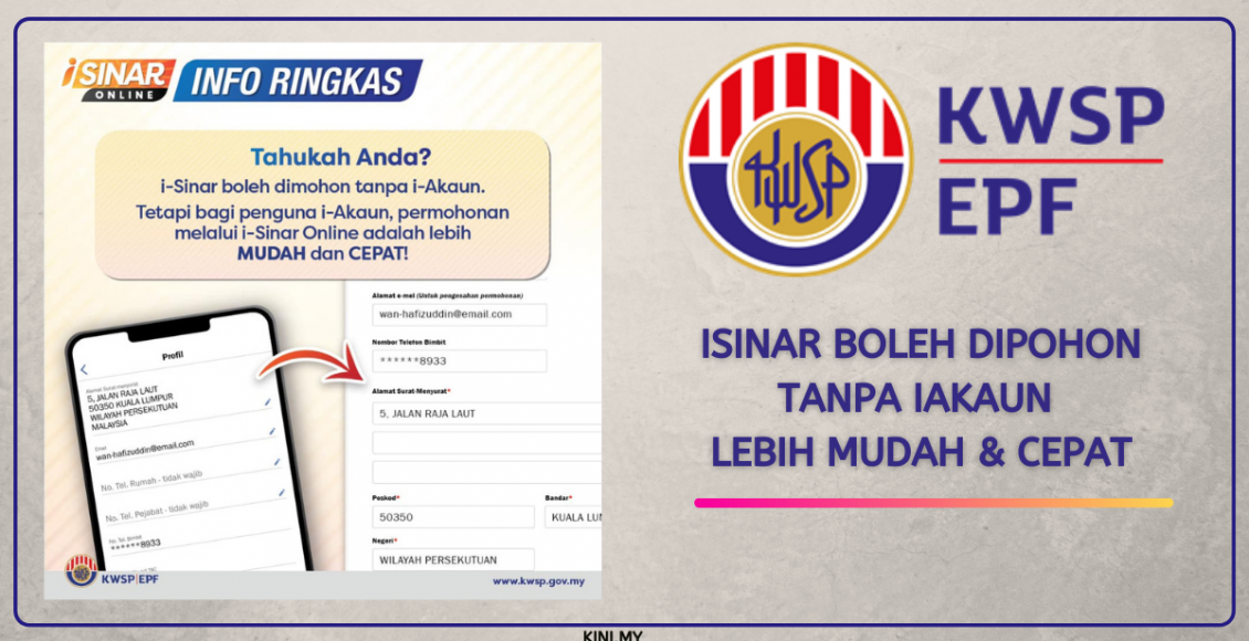 iSinar Boleh Dipohon Tanpa iAkaun. Lebih Mudah & Cepat